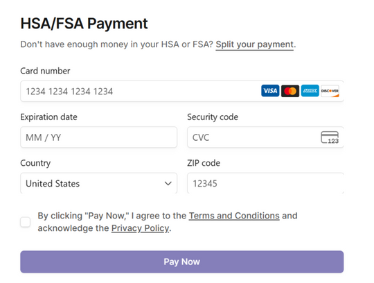 Enter your FSA/HSA card