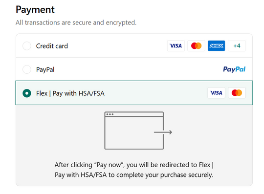 Select Flex at checkout